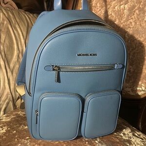 Michael Kors Blue Backpack with notebook